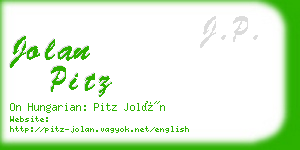 jolan pitz business card